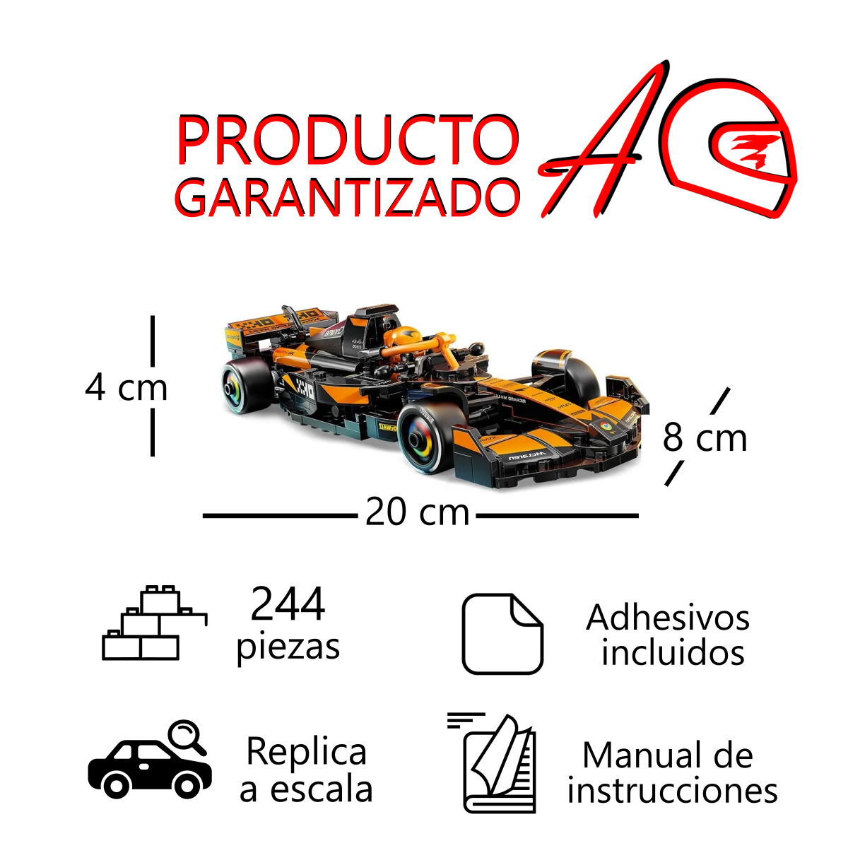 F1 McLaren MCL38 a escala 1:25 | Kit de construcción de bloques de 244 piezas LEGO regalo navidad niño hombre 2025