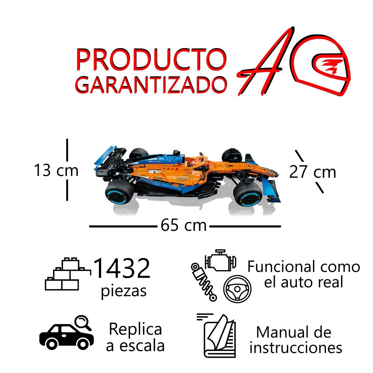 Fórmula 1 McLaren MCL35 Technic | Kit de construcción de bloques de 1432 piezas lego