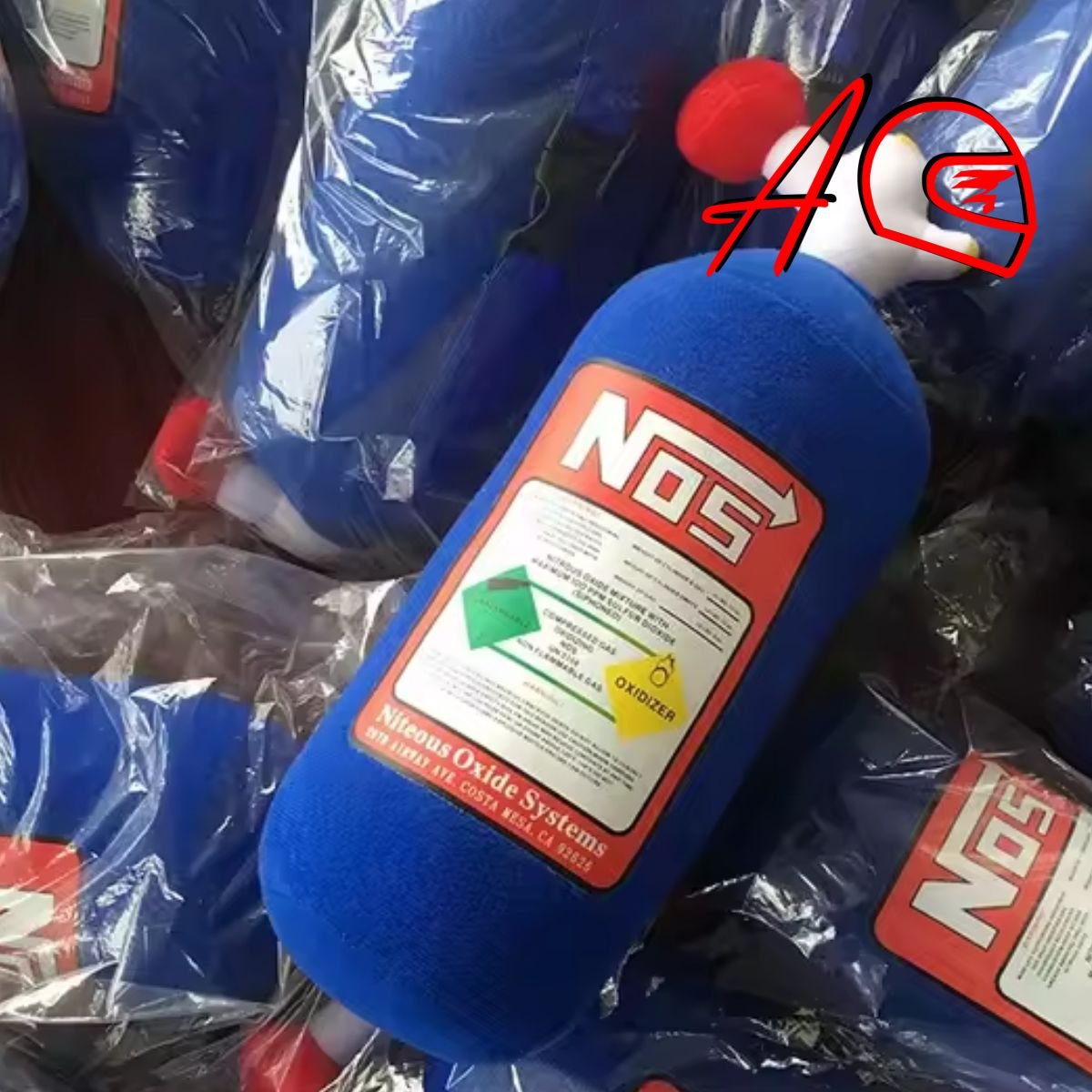 Peluche NOS Nitro Botella Azul fanatico de Rapidos y Furiosos