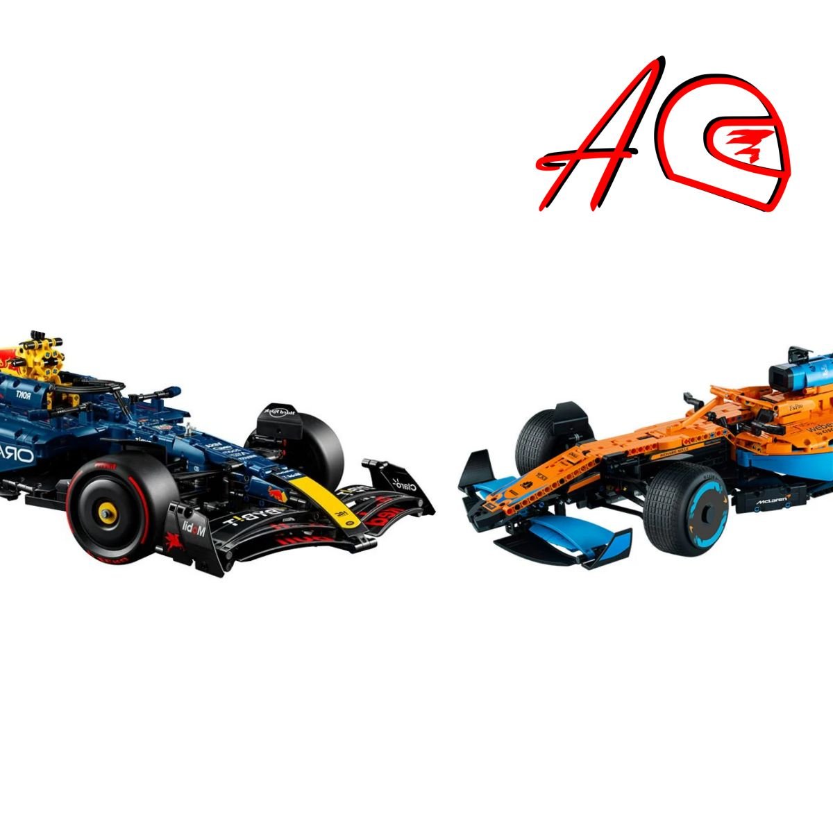 Dos autos 1:18 de Fórmula 1 Red Bull RB20 Technic y Mc Laren MCL35 Technic | Kit de construcción de bloques de 1639 piezas