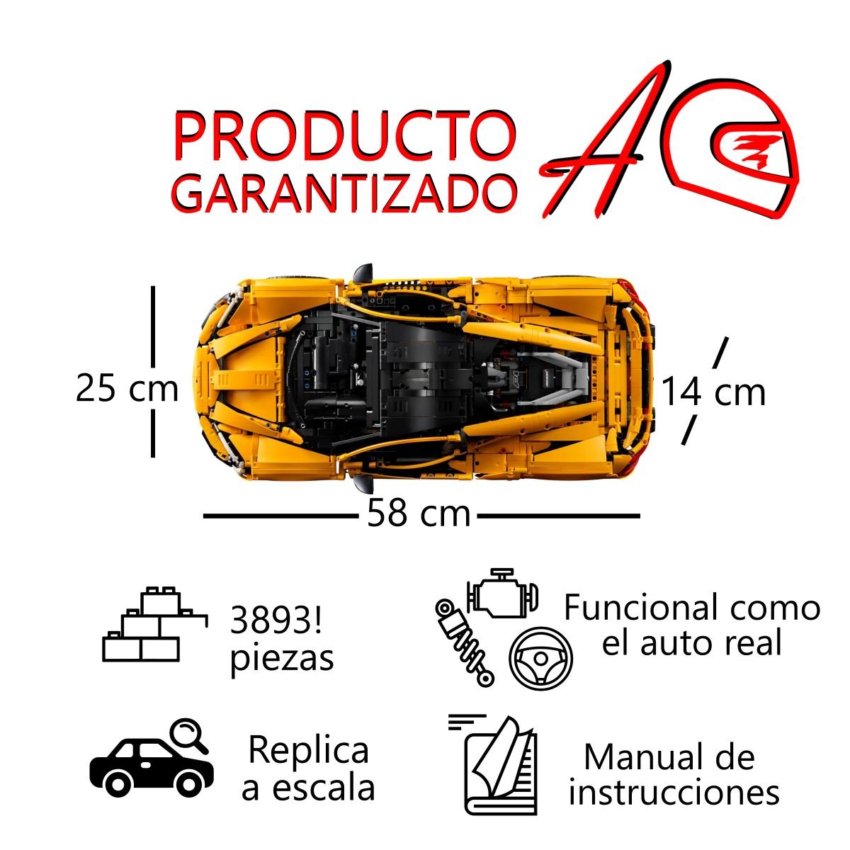 Auto a escala 1:8 McLaren P1 Technic | Kit de construcción de bloques lego de 3893 piezas regalo navidad hombre 2025