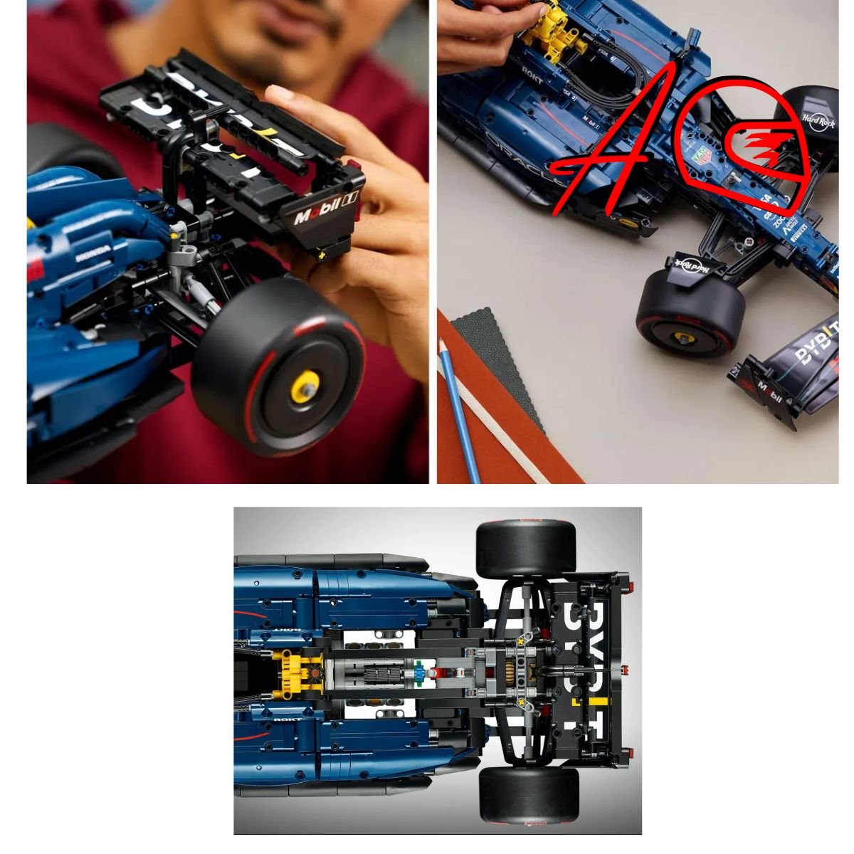 Auto 1:18 Fórmula 1 Red Bull RB20 Technic | Kit de construcción de bloques lego de 1639 piezas navidad 2025