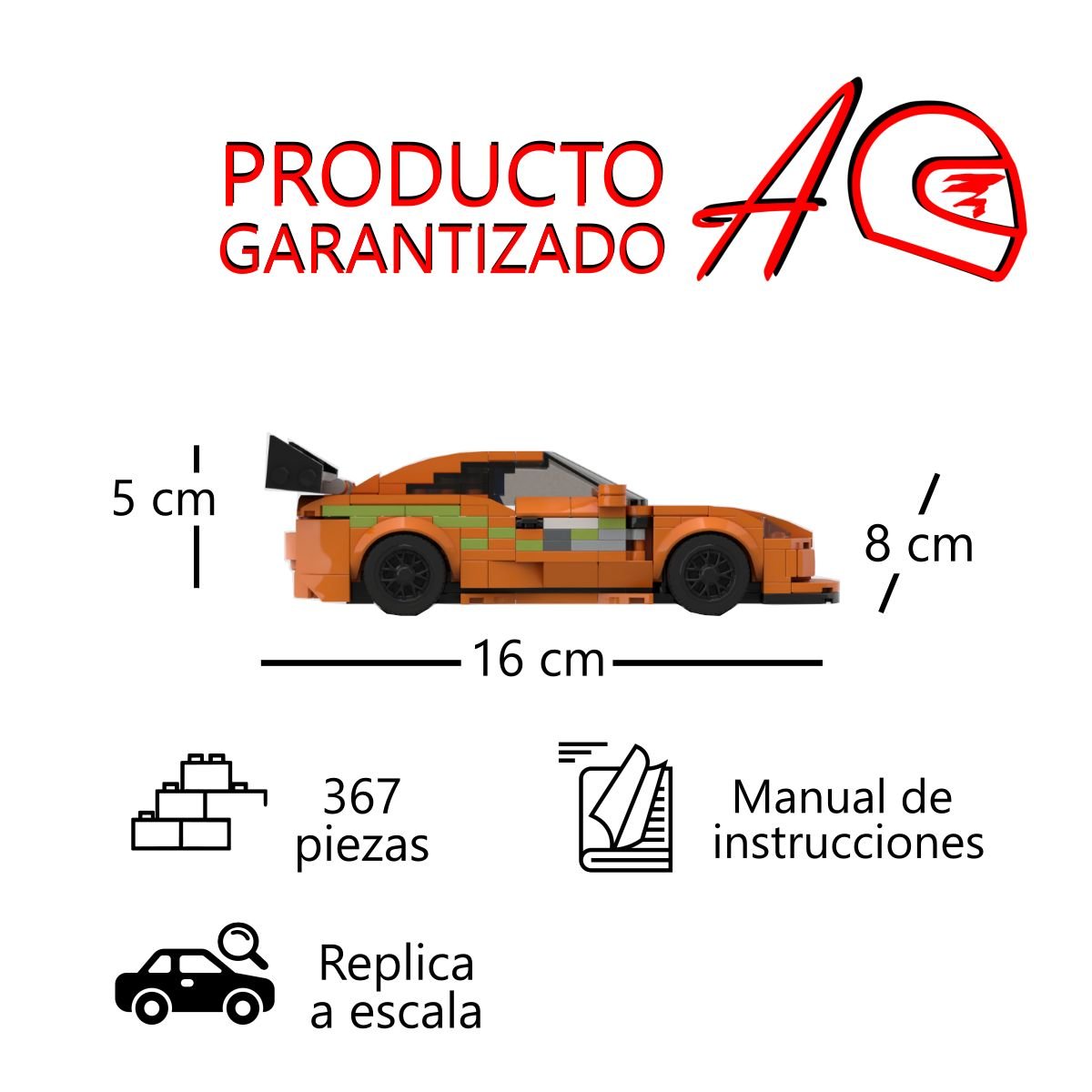 Auto a escala Toyota Supra MK4 | Kit de construcción de bloques lego de 367 piezas regalo hombre navidad 2025