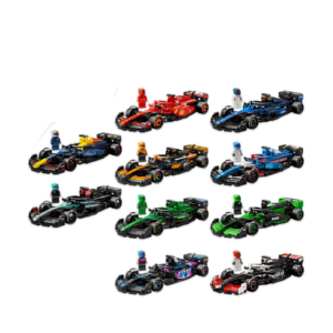 Set de 10 autos de Fórmula 1 lego a escala 1:25 | Kit de construcción de bloques +2600 piezas redbull ferrari mercedes benz mclaren williams alpine kick stake sauber haas