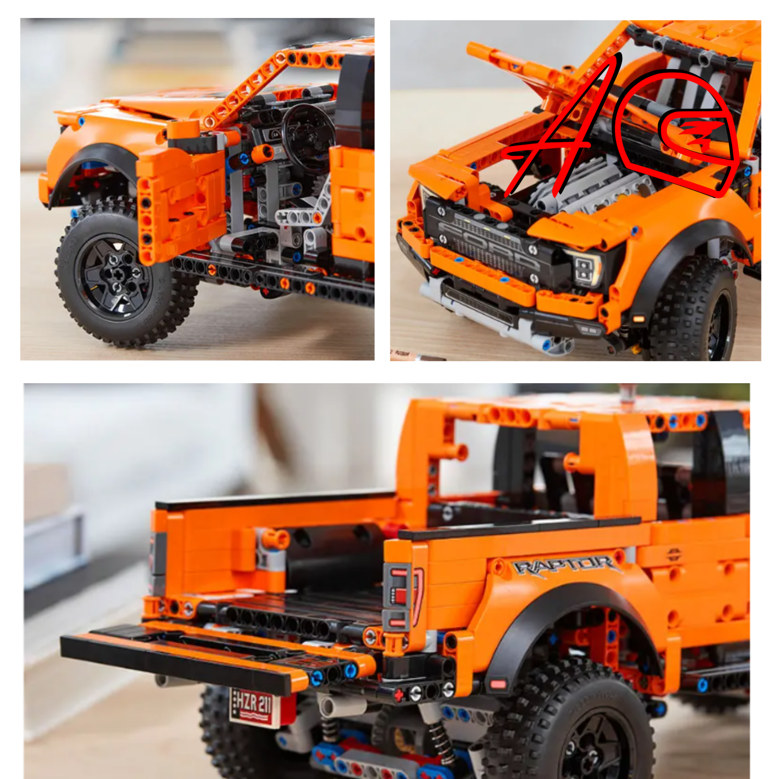 Auto a escala Camioneta Ford F-150 Raptor Technic | Kit de construcción de bloques de 1378 piezas regalo hombre ideal fanatico autos