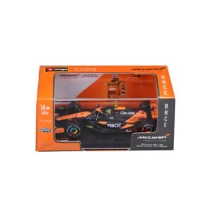 Bburago Auto F1 McLaren MCL38 de Miami Grand Prix - N4 Lando Norris escala 1:43 | Diecast metálico en caja acrílica