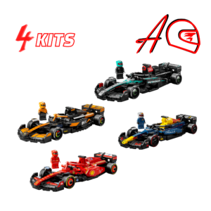 Fórmula 1 LEGO ARMABLES - Parrilla alta de F1 - RB20 Red Bull Racing + AMG Petronas Mercedes + Scuderia Ferrari SF24 + MCLaren - Fastest LAP| Kit de construcción de bloques