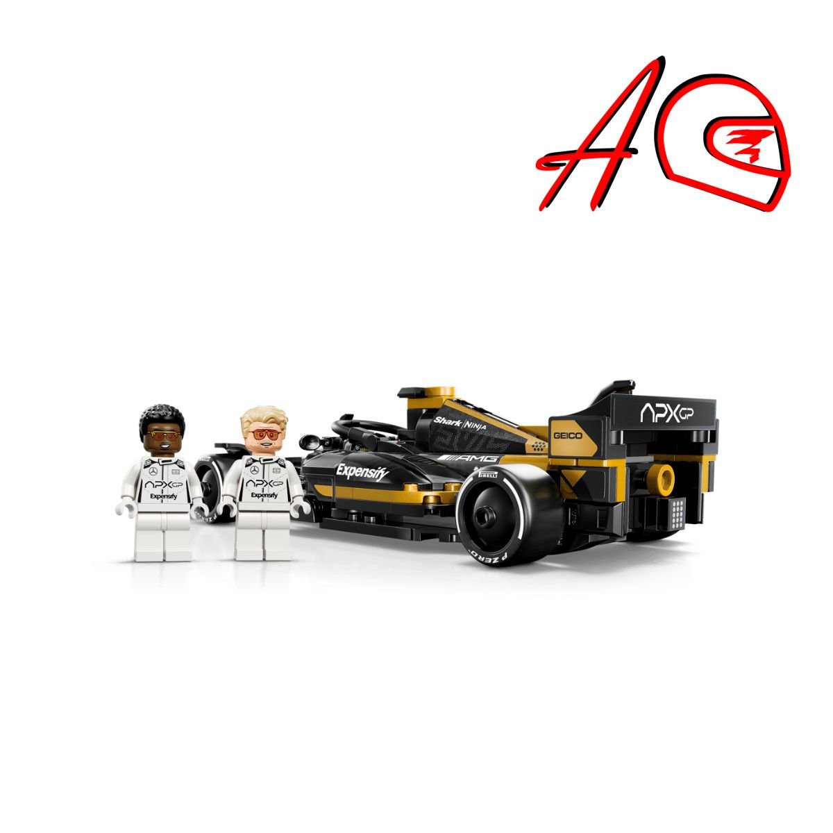 Auto F1 LEGO APX GP La Pelicula a escala 1:25 | Kit de construcción de bloques de 267 piezas