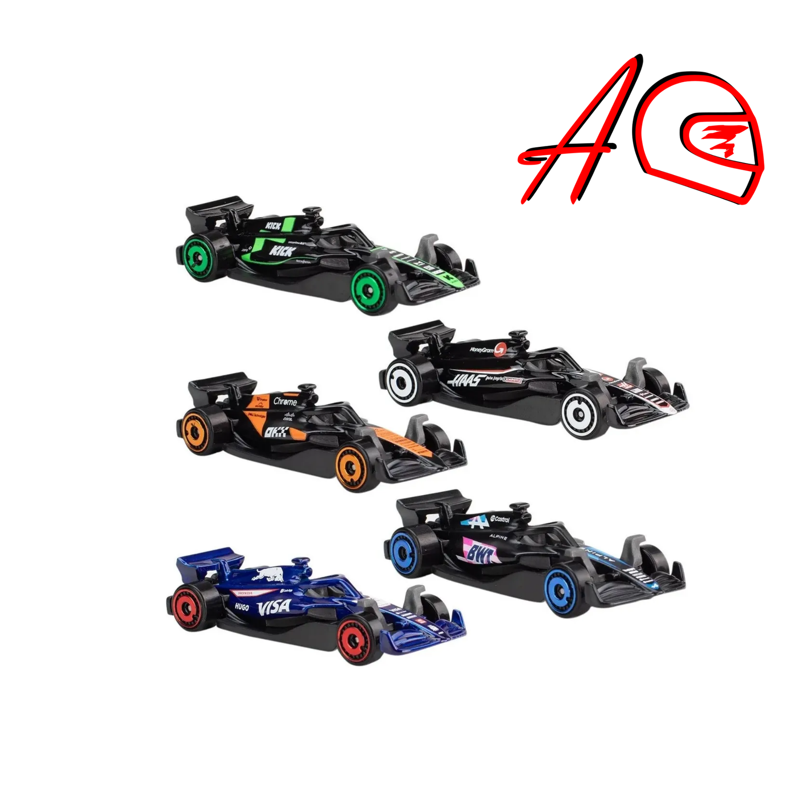 ack de 5 Autos de Formula a escala 1:64 - Hotwheels Edición 2024