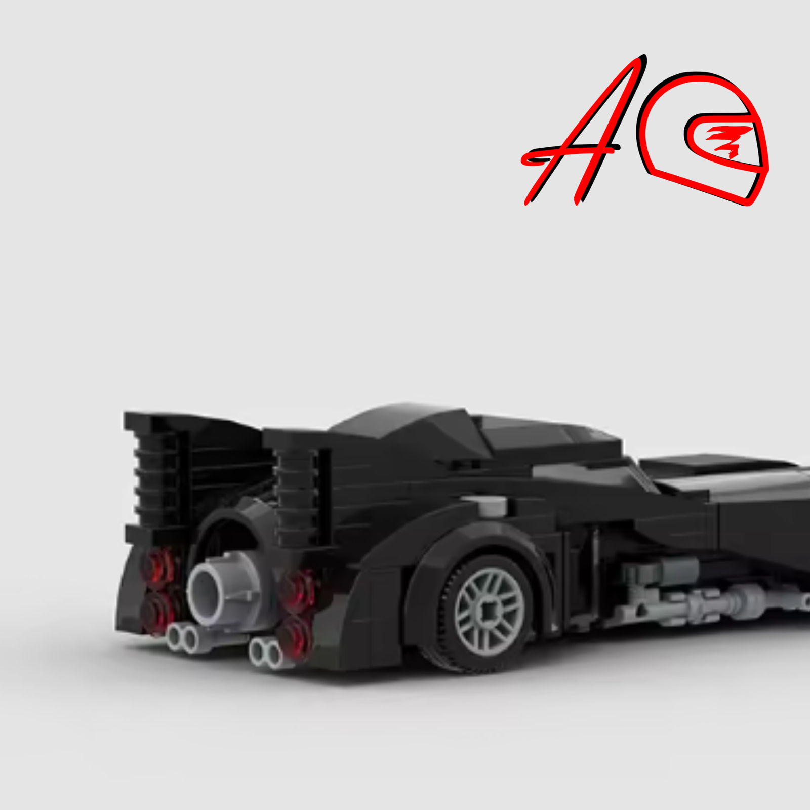 Auto a escala Batimovil | Kit de construcción de bloques de 204 piezas - Imagen 5