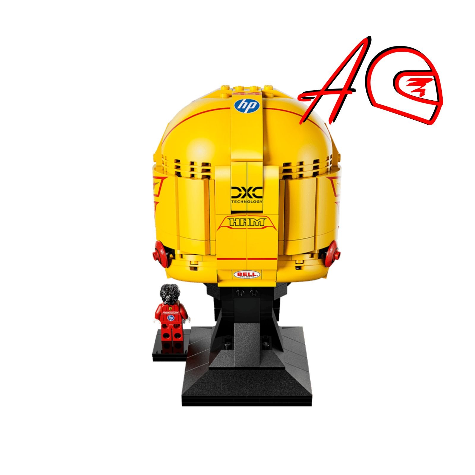 Casco piloto de Fórmula 1 Lewis Hamilton N44 | Kit de bloques de 883 piezas lego