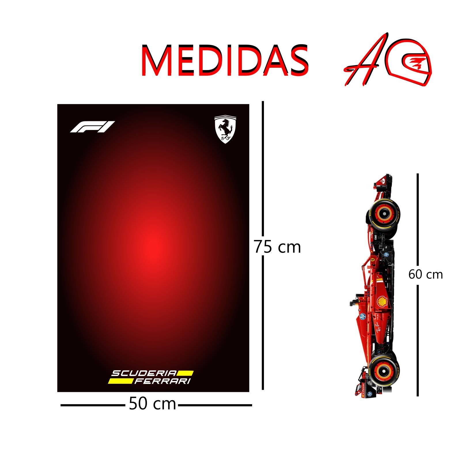 Cuadro mural decorativo para colgar auto Fórmula 1 Technic Ferrari SF24