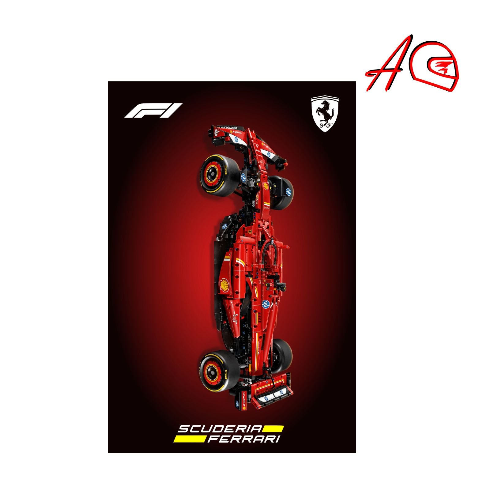 Cuadro mural decorativo para colgar auto Fórmula 1 Technic Ferrari SF24