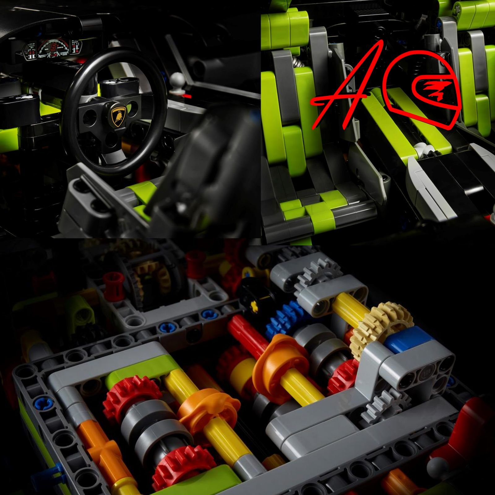Auto a escala 1:8 Lamborghini Sian | Kit de construcción de bloques de 3694 piezas