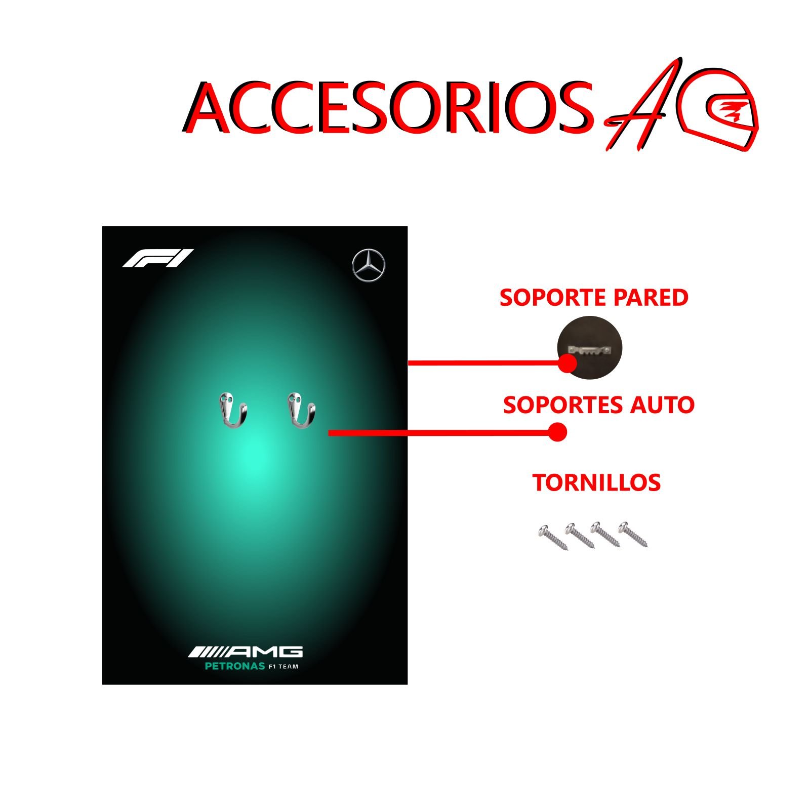 Cuadro mural decorativo para colgar auto Fórmula 1 Technic AMG Mercedes Benz Petronas F1